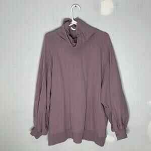 LIT Lavender Cowl Neck Balloon Sleeve Pullover Cotton Blend Sweatshirt Size Med